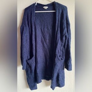H&M | navy blue knitted cardigan | women’s L